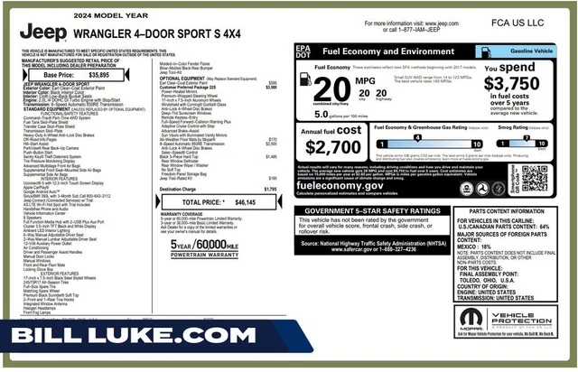 2024 Jeep Wrangler Sport S
