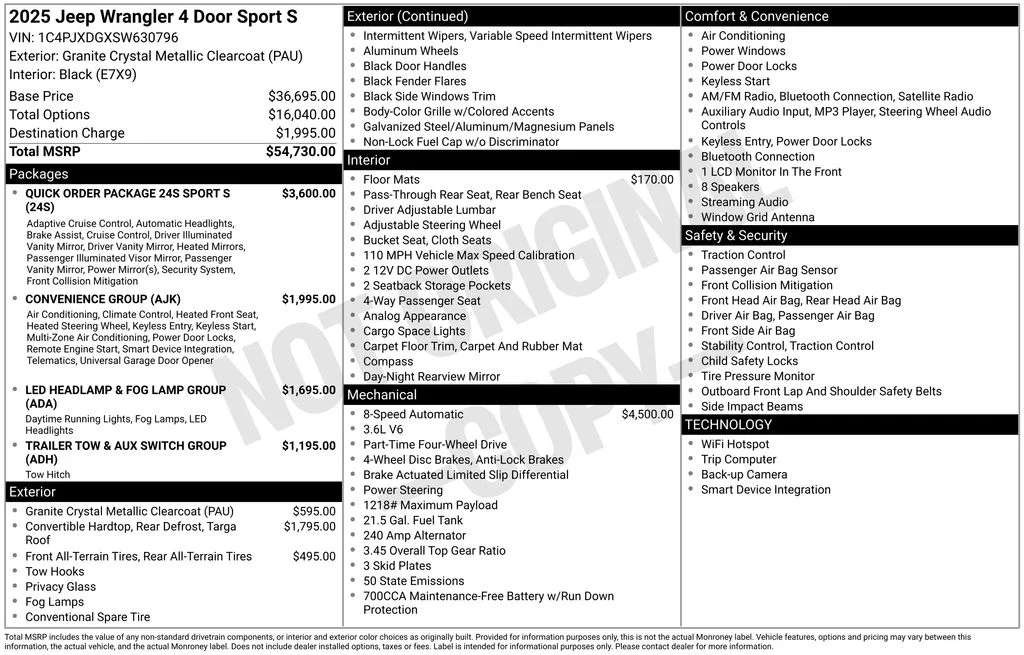 New 2025 Granite Crystal Metallic Clearcoat Jeep Sport S image 6