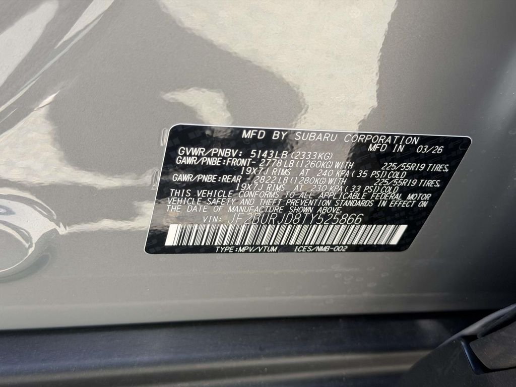 New 2026 RIVER ROCK PEARL Subaru Touring XT image 25
