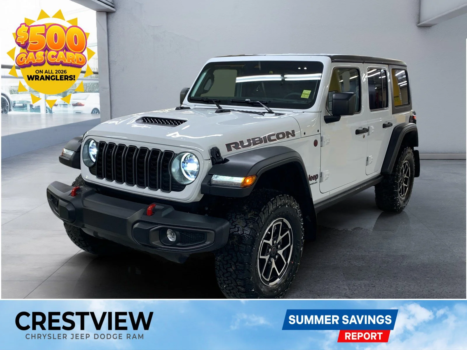 New 2026 Bright White Jeep Rubicon image 1