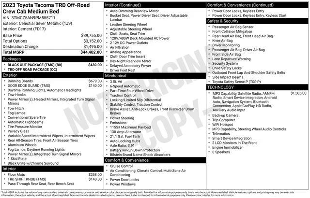 Used 2023 Celestial Silver Metallic Toyota TRD Off-Road image 45