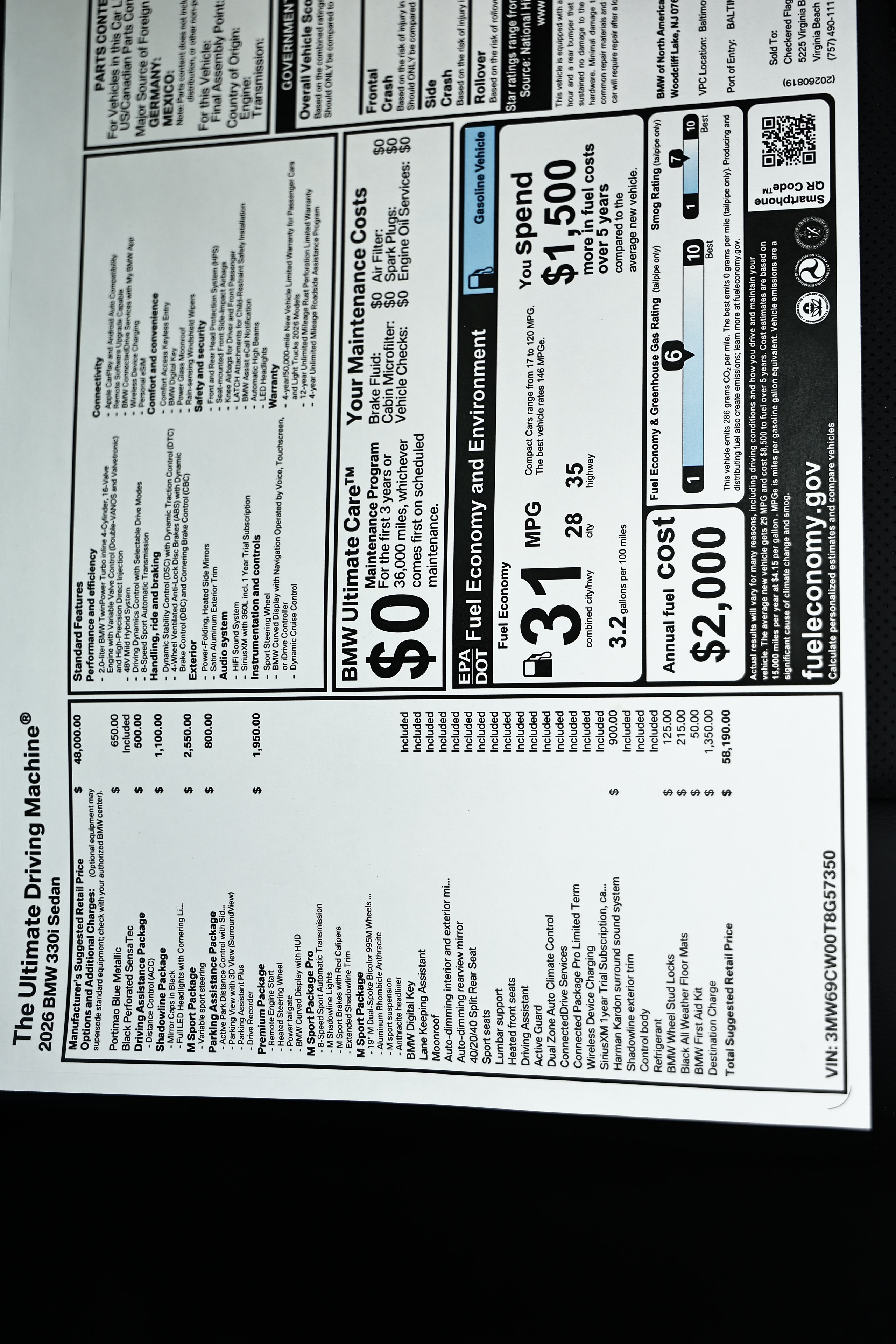 New 2026 Portimao Blue Metallic BMW 330i image 26