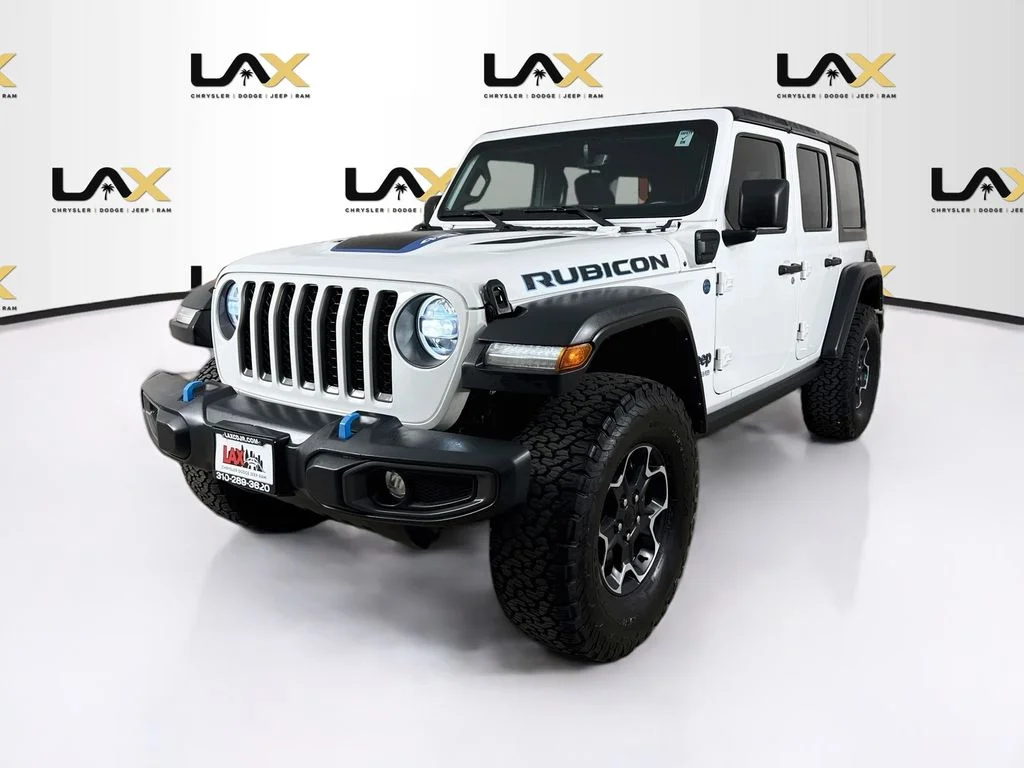 Used 2022 White Jeep Unlimited Rubicon 4xe image 3