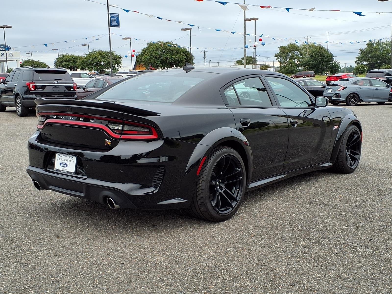 Used 2023 Pitch Black Clearcoat Dodge Scat Pack Widebody image 2