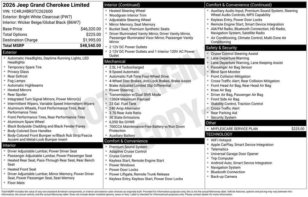 New 2026 Bright White Clear-Coat Exterior Paint Jeep Limited image 9
