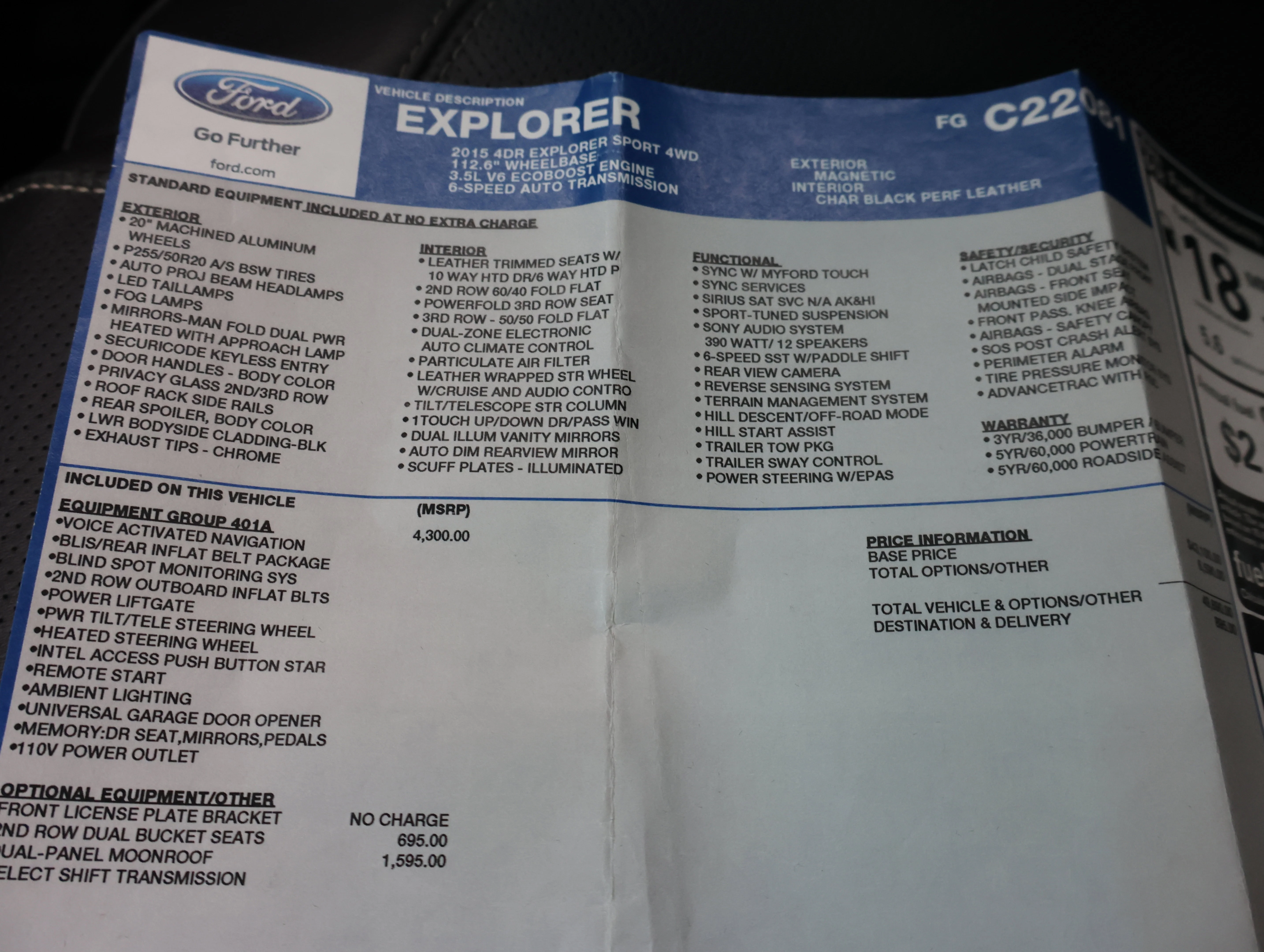 Used 2015 Magnetic Metallic Ford Sport image 56