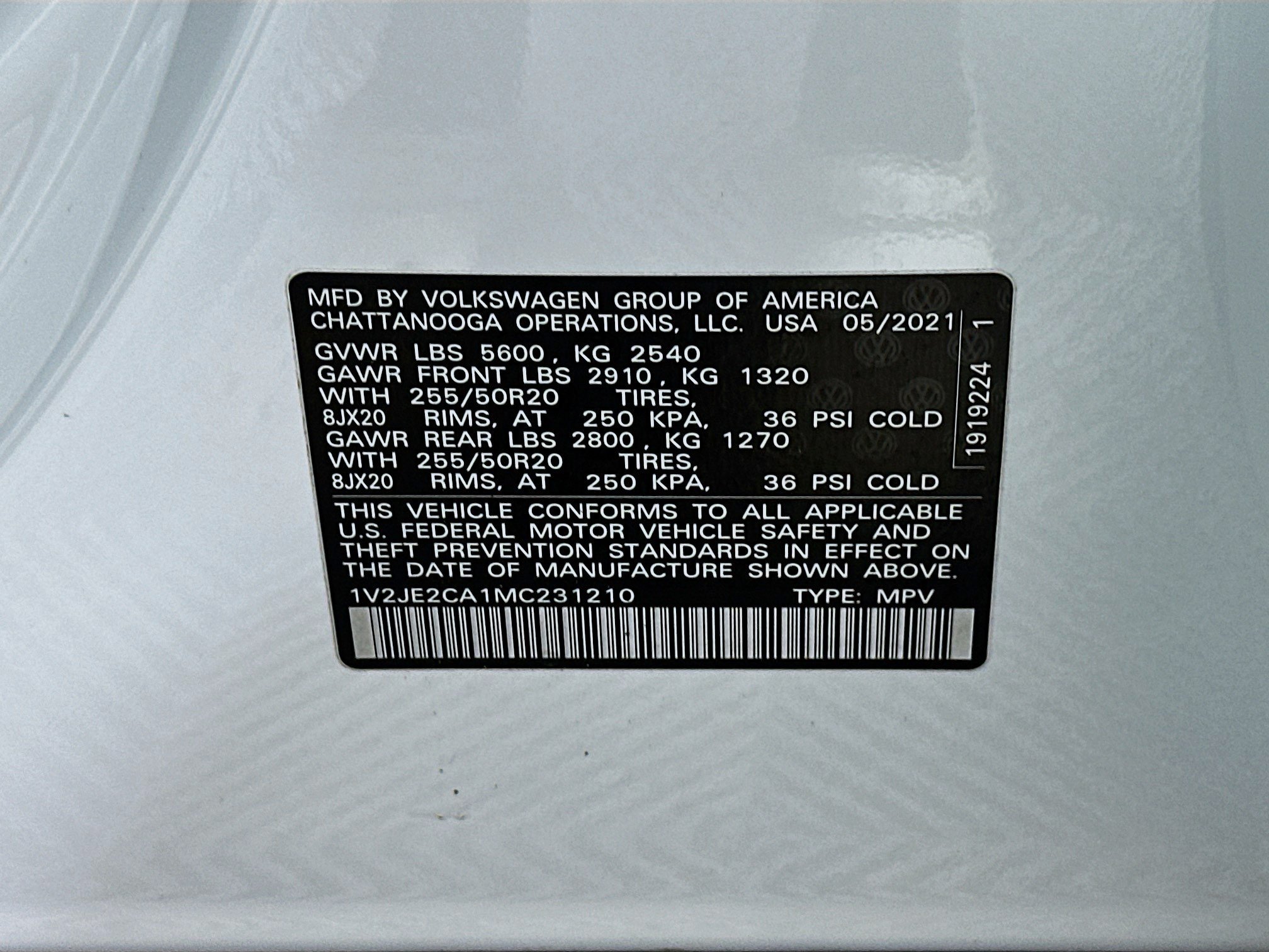 Certified Used 2021 Pure White Volkswagen 3.6L V6 SE w/Technology image 36