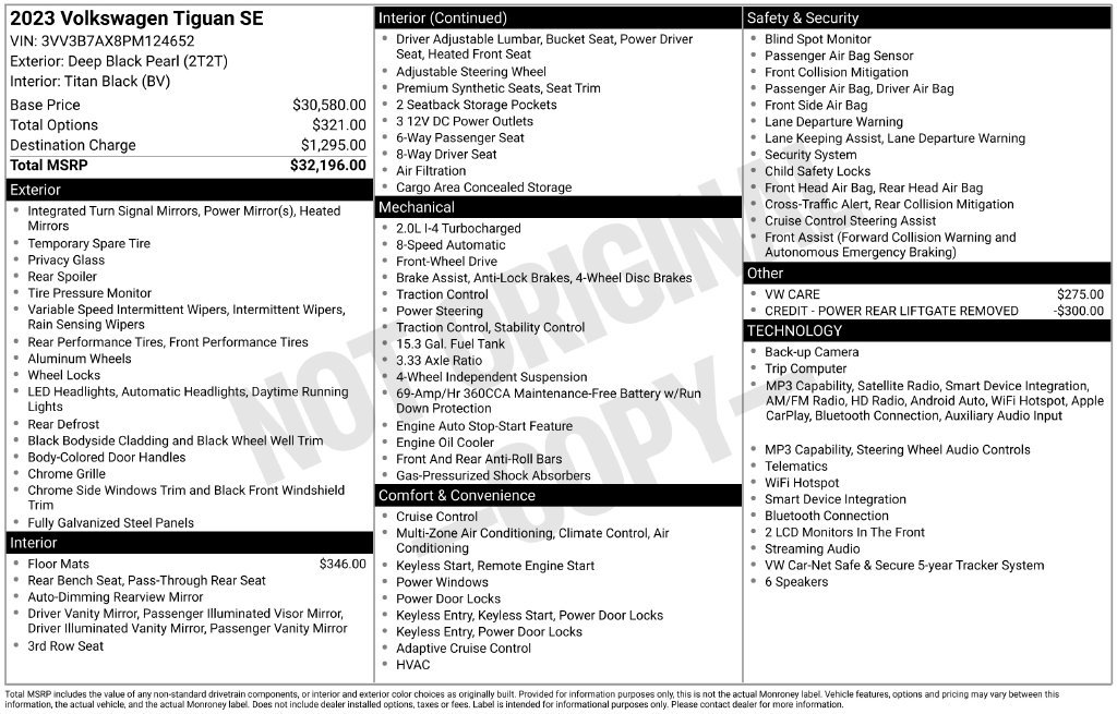 Certified Used 2023 Deep Black Volkswagen 2.0T SE image 3