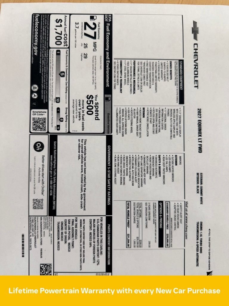 New 2027 Summit White Chevrolet LT image 29