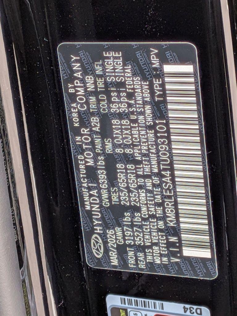New 2026 Black Hyundai SEL 7P image 35