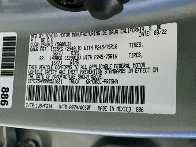 Pre-Owned 2022 Toyota Tacoma SR