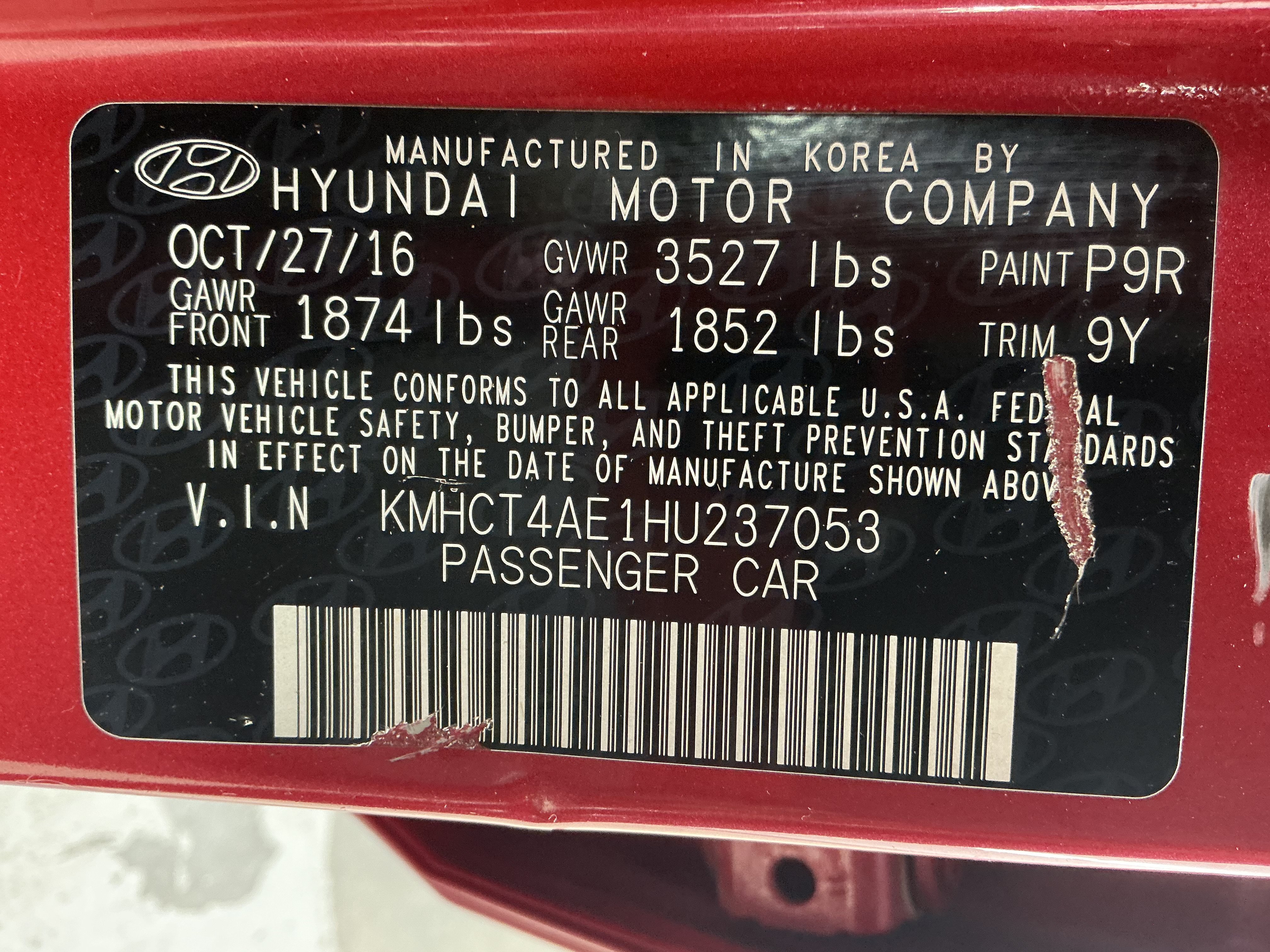 Used 2017 Boston Red Metallic Hyundai SE image 14