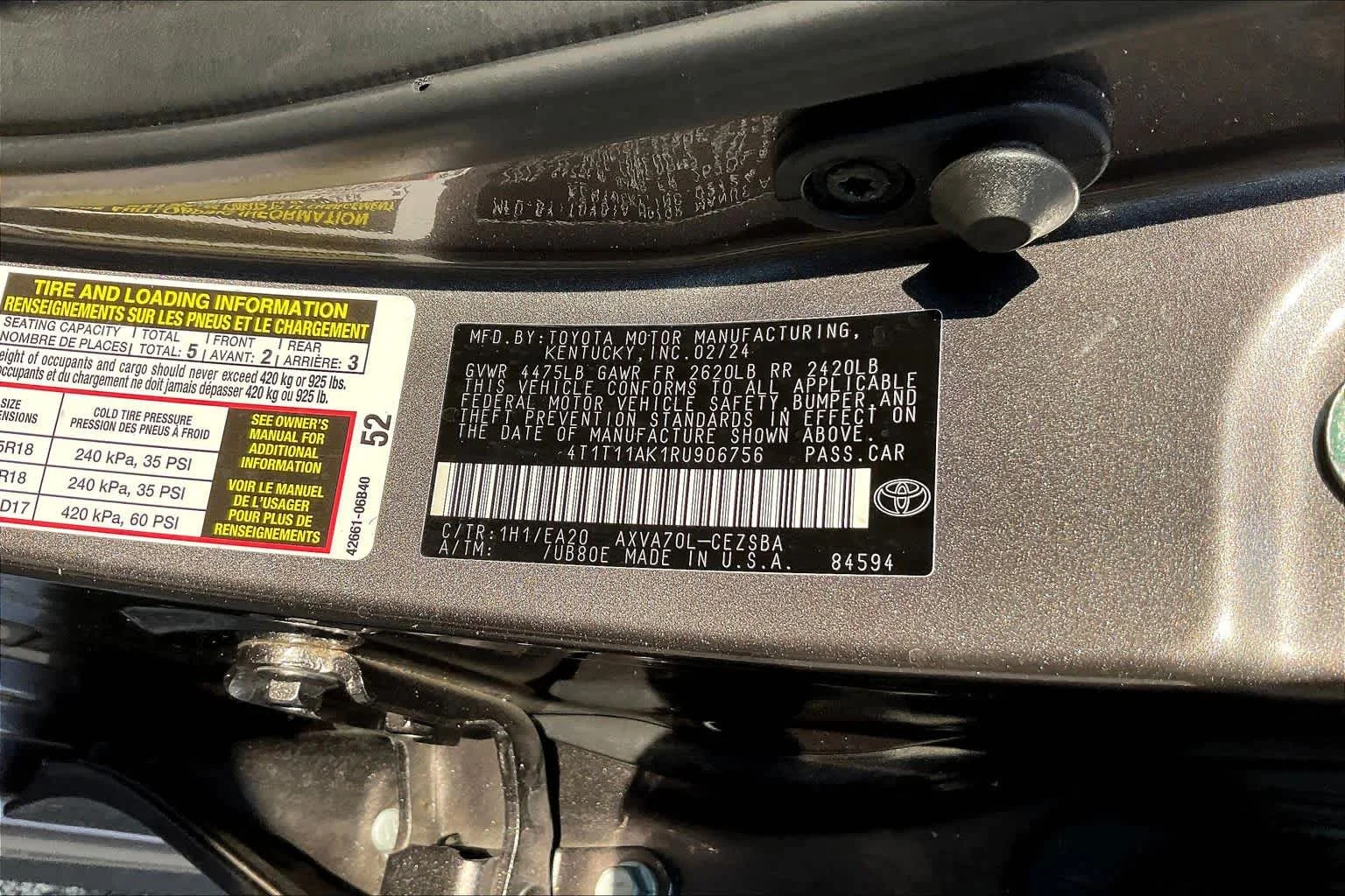 Used 2024 Predawn Gray Mica Toyota SE image 33