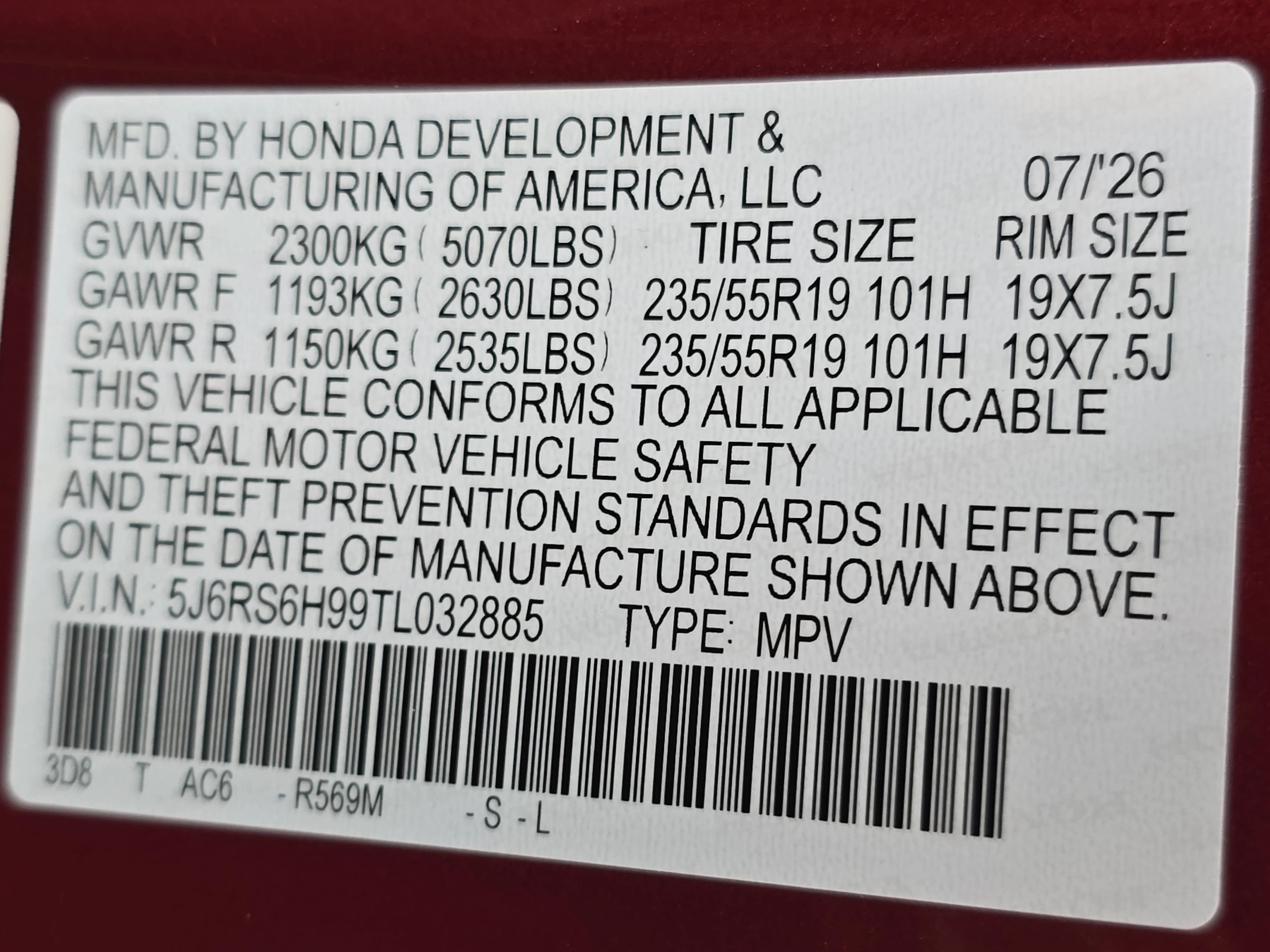New 2026 Radiant Red Metallic Honda Sport Touring image 36