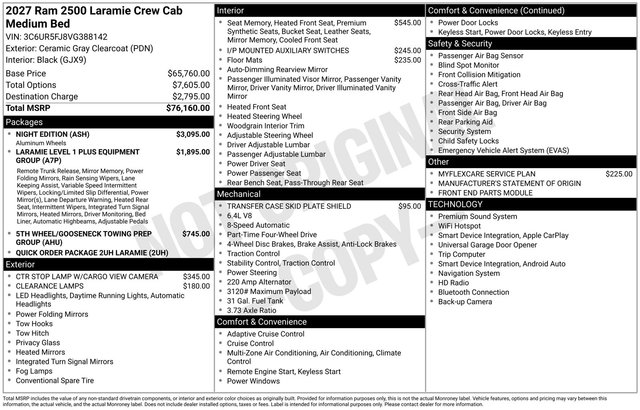 2027 RAM 2500 Laramie