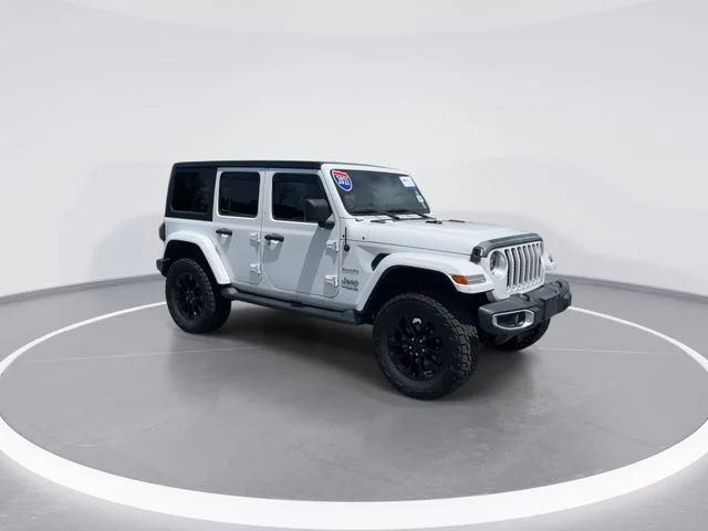 Used 2021 White Jeep Unlimited Sahara 4xe image 1