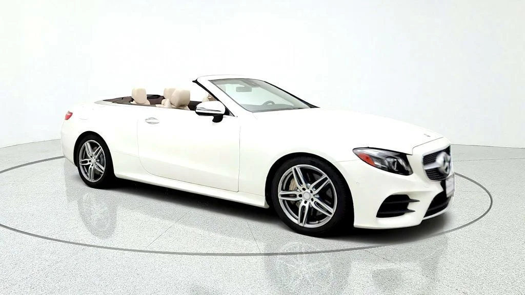 Used 2018 designo Diamond White Mercedes-Benz E 400 RWD Cabriolet w/ AMG® Line, Premium Pkg & Massage Seats image 3