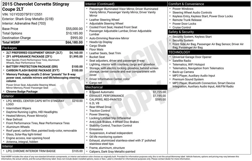 Used 2015 Gray Chevrolet Stingray image 7