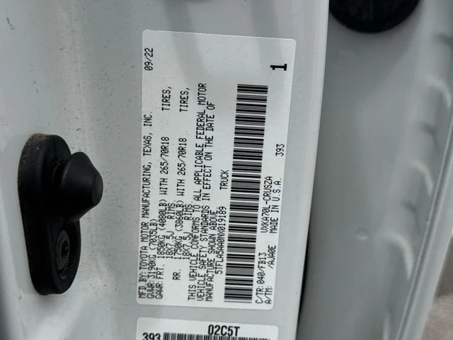 Used 2022 White Toyota SR5 Double Cab 6.5