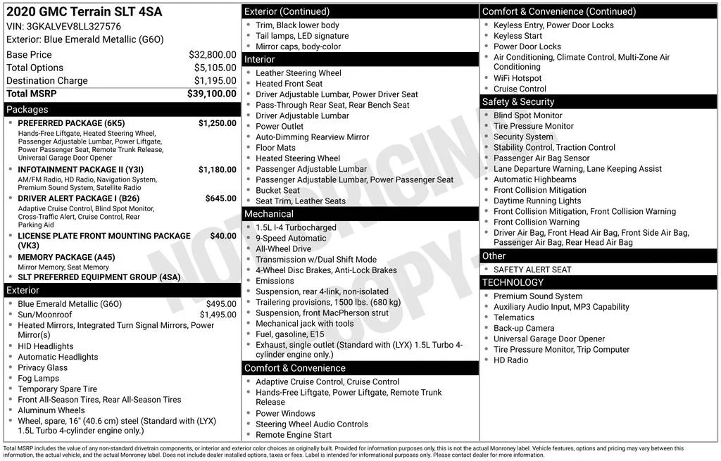 Used 2020 Blue GMC SLT image 2
