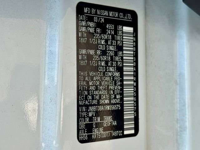 Used 2024 White Nissan SV image 16