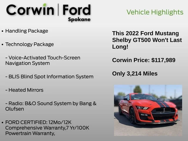 Used 2022 Orange Ford Shelby GT500 image 7