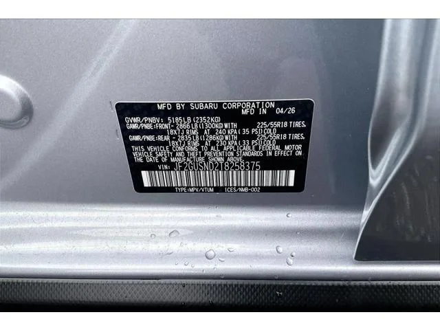 New 2026 ICE SILVER METALLIC Subaru Limited Hybrid image 16