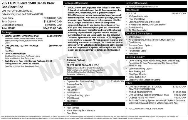 Used 2021 Cayenne Red Tintcoat GMC Denali image 41