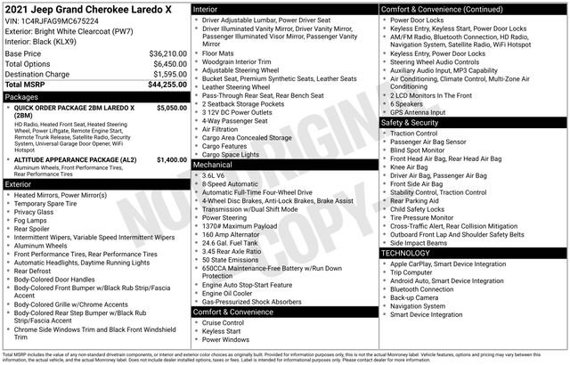 Certified Used 2021 Bright White Clearcoat Jeep Laredo X image 9