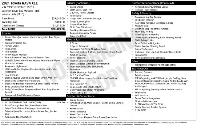 Used 2021 Silver Toyota XLE image 37