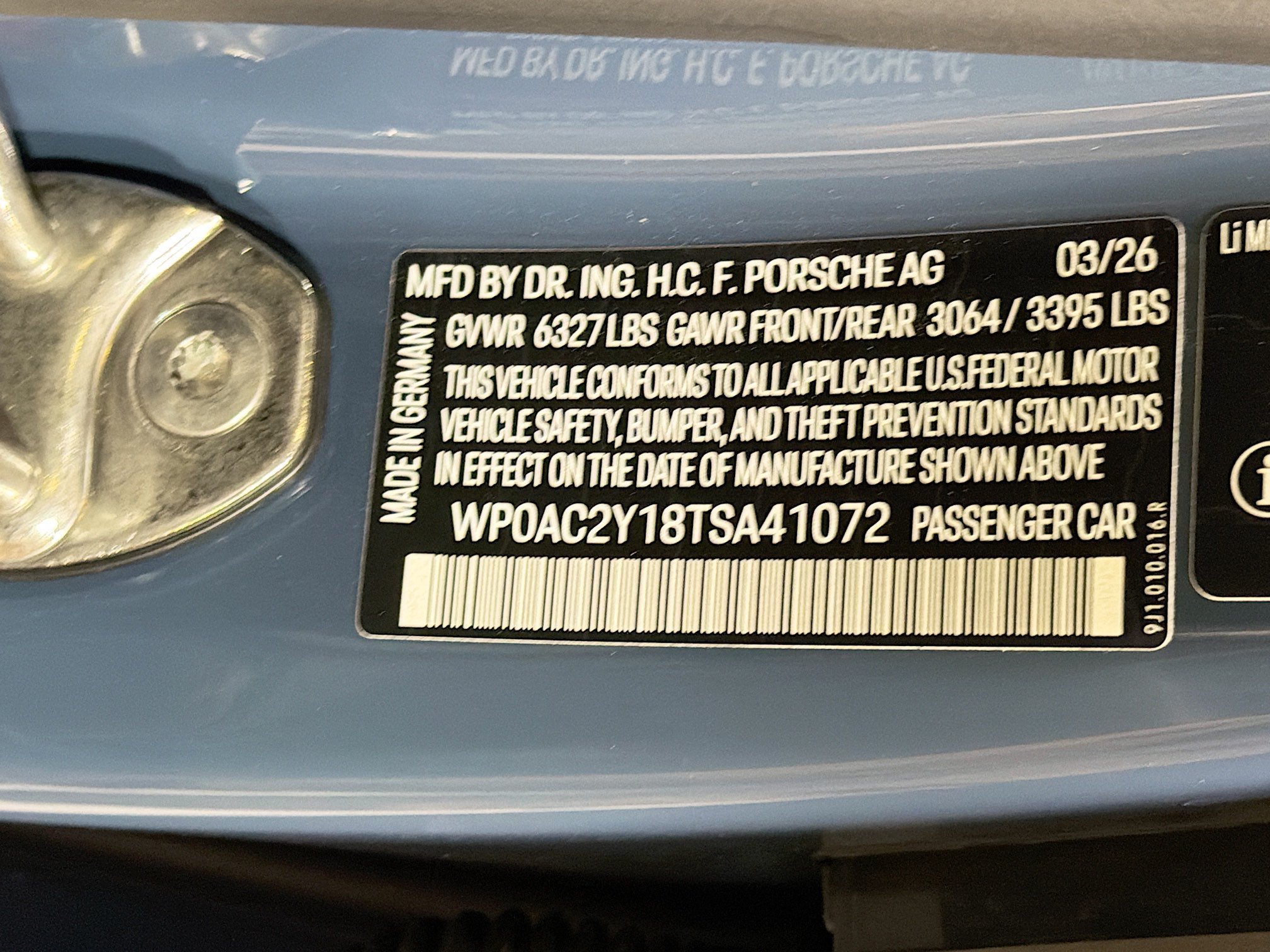 New 2026 Pale Blue Metallic Porsche Turbo S image 41