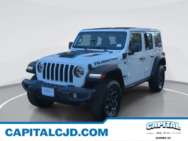 Used 2022 White Jeep Unlimited Rubicon 4xe image 1