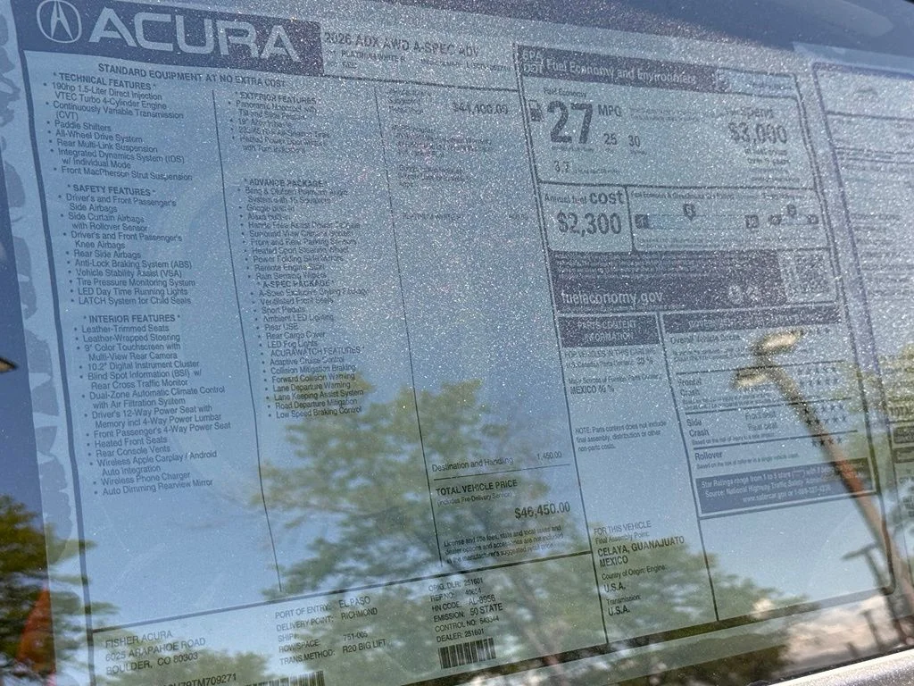 New 2026 Platinum White Pearl Acura A-Spec Advance Package image 27