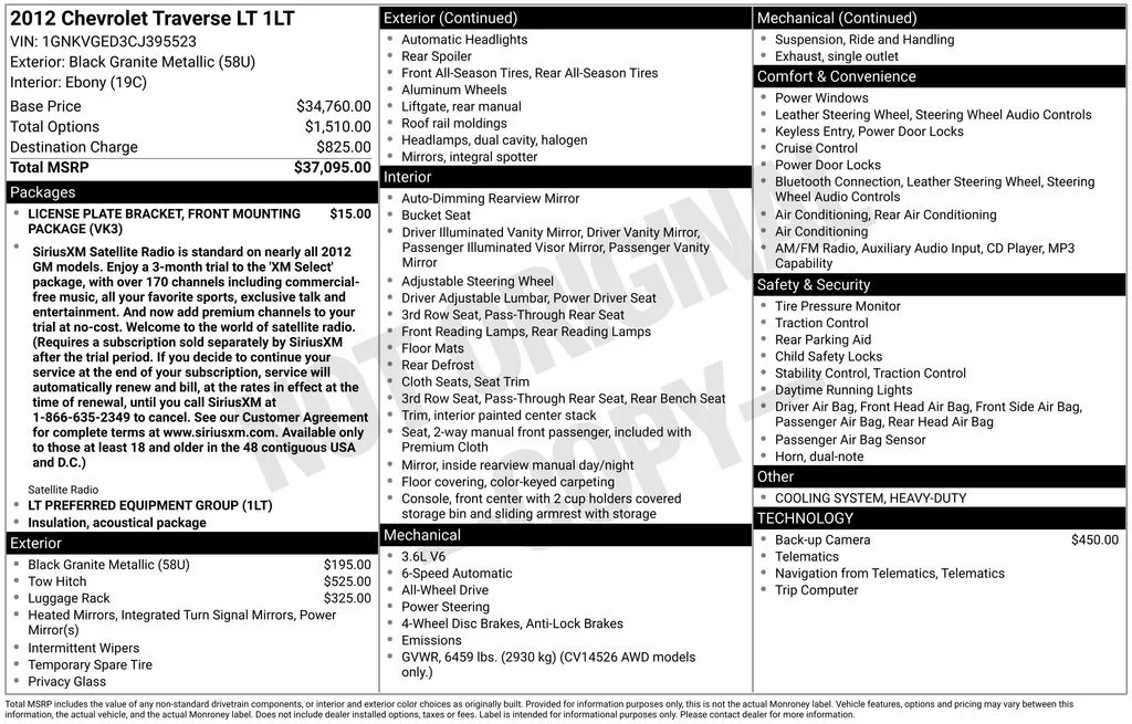 Used 2012 Black Chevrolet LT image 2
