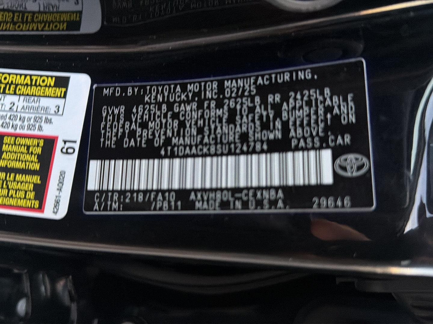 Certified Used 2025 Midnight Black Metallic Toyota LE image 39