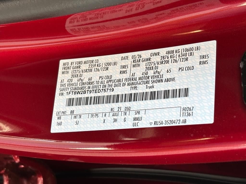 New 2026 Ruby Red Metallic Tinted Clearcoat Ford F-250® Lariat® image 30