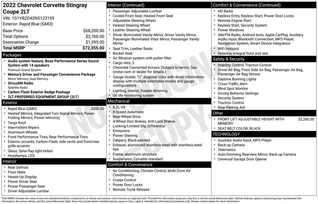Used 2022 Blue Chevrolet Stingray image 5