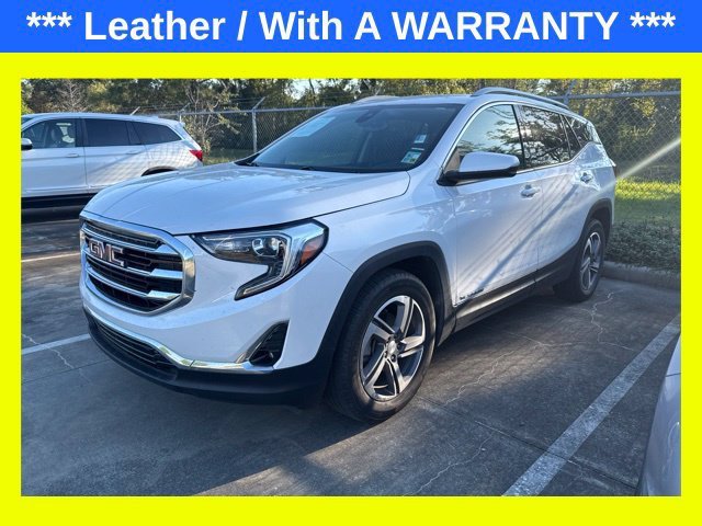 Used 2021 White Frost Tricoat GMC SLT image 1