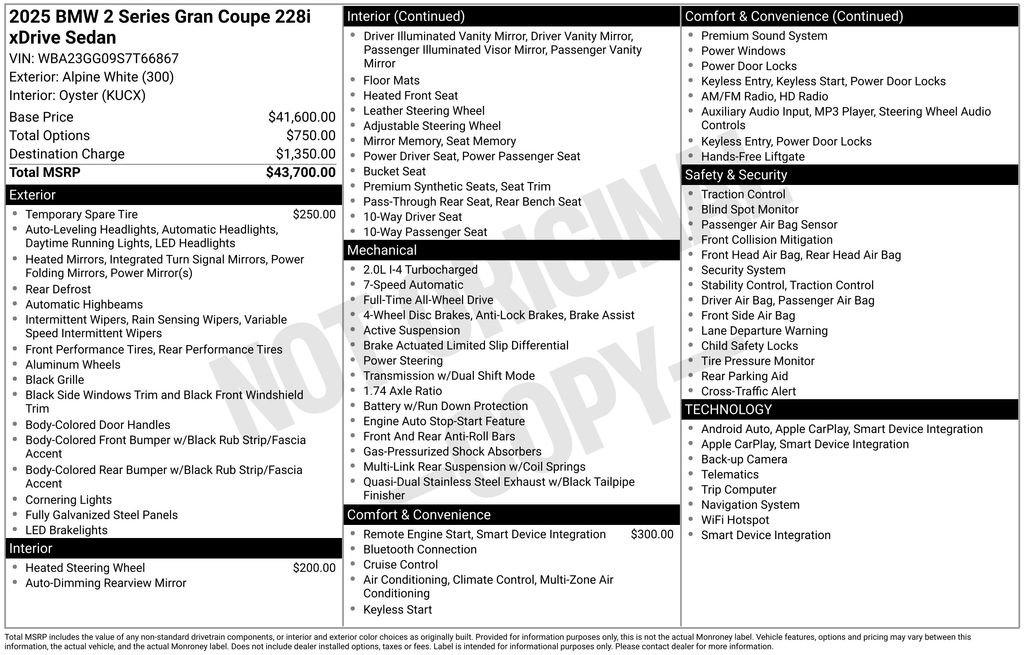 Certified Used 2025 White BMW 228 xDrive Gran Coupe image 5