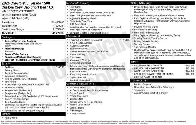 Certified Used 2026 Summit White Chevrolet Custom image 9