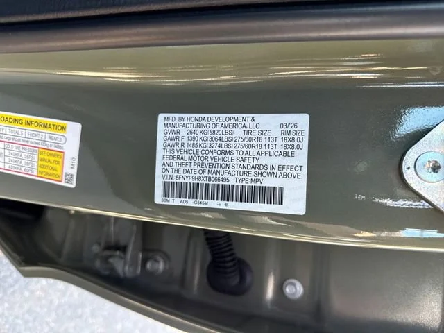 New 2026 Ash Green Metallic Honda TrailSport Elite image 25