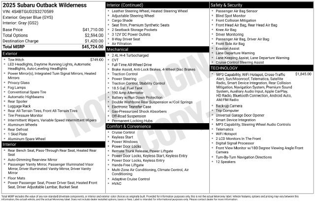 Used 2025 Blue Subaru Wilderness image 4