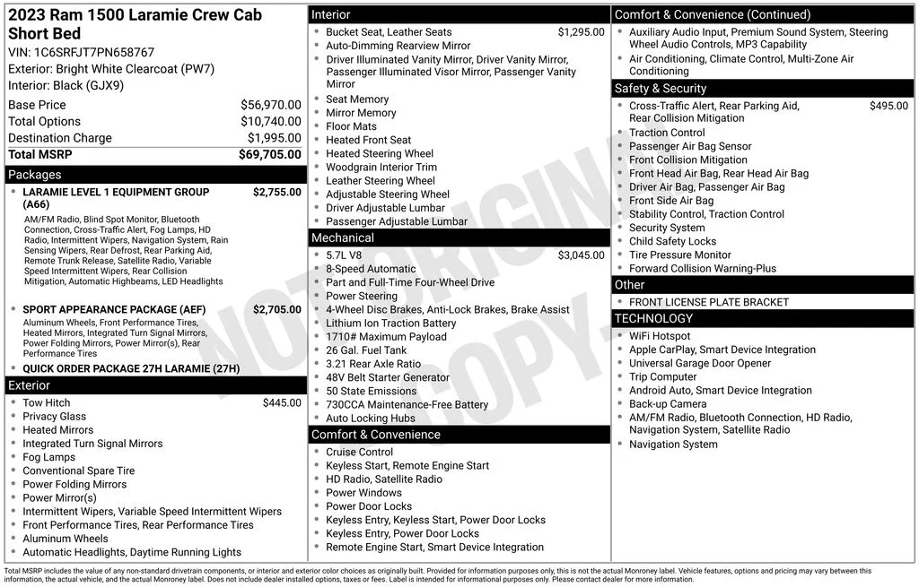 Used 2023 Bright White Clearcoat Ram Laramie image 5
