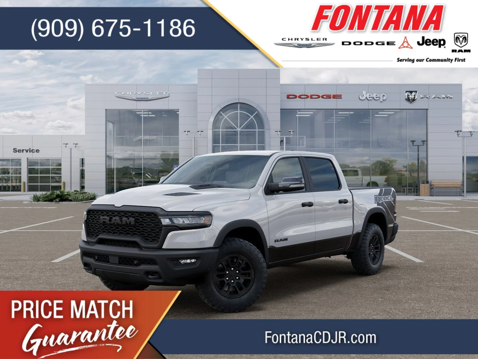 New 2026 Bright White Clear-Coat Exterior Paint RAM Rebel image 1