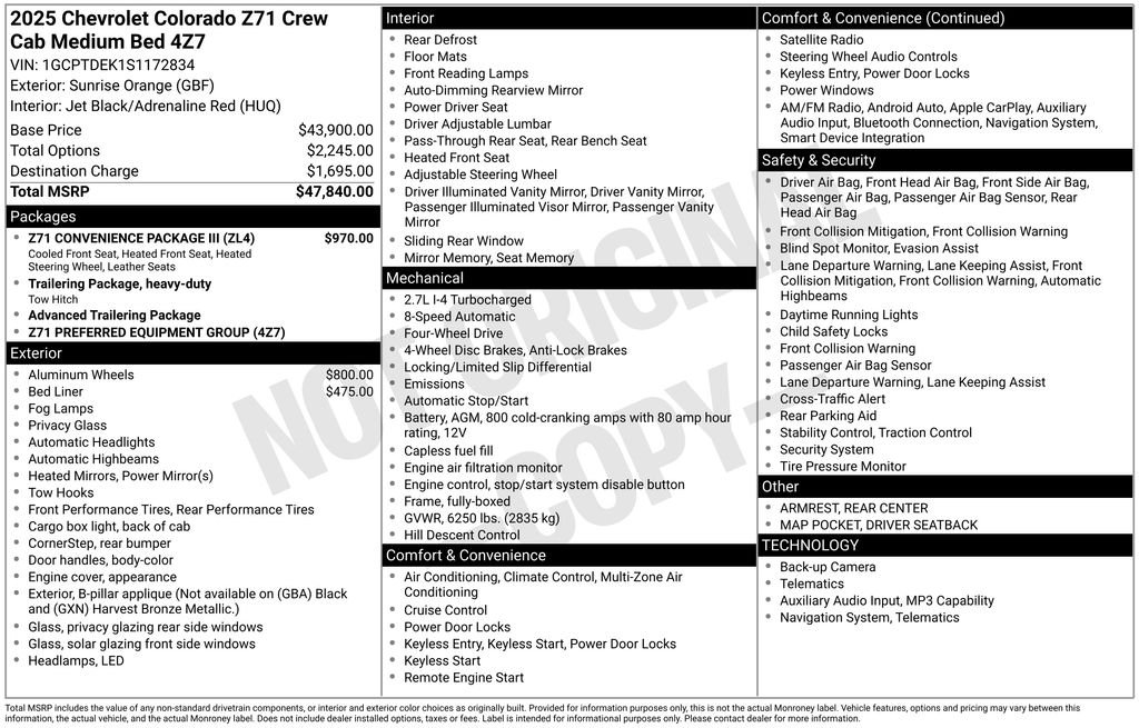 Used 2025 Orange Chevrolet Z71 image 29