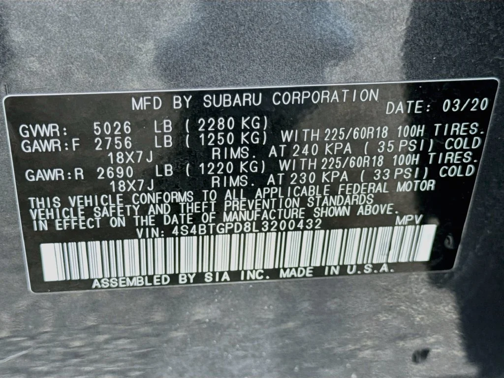 Used 2020 Gray Subaru Touring XT image 42