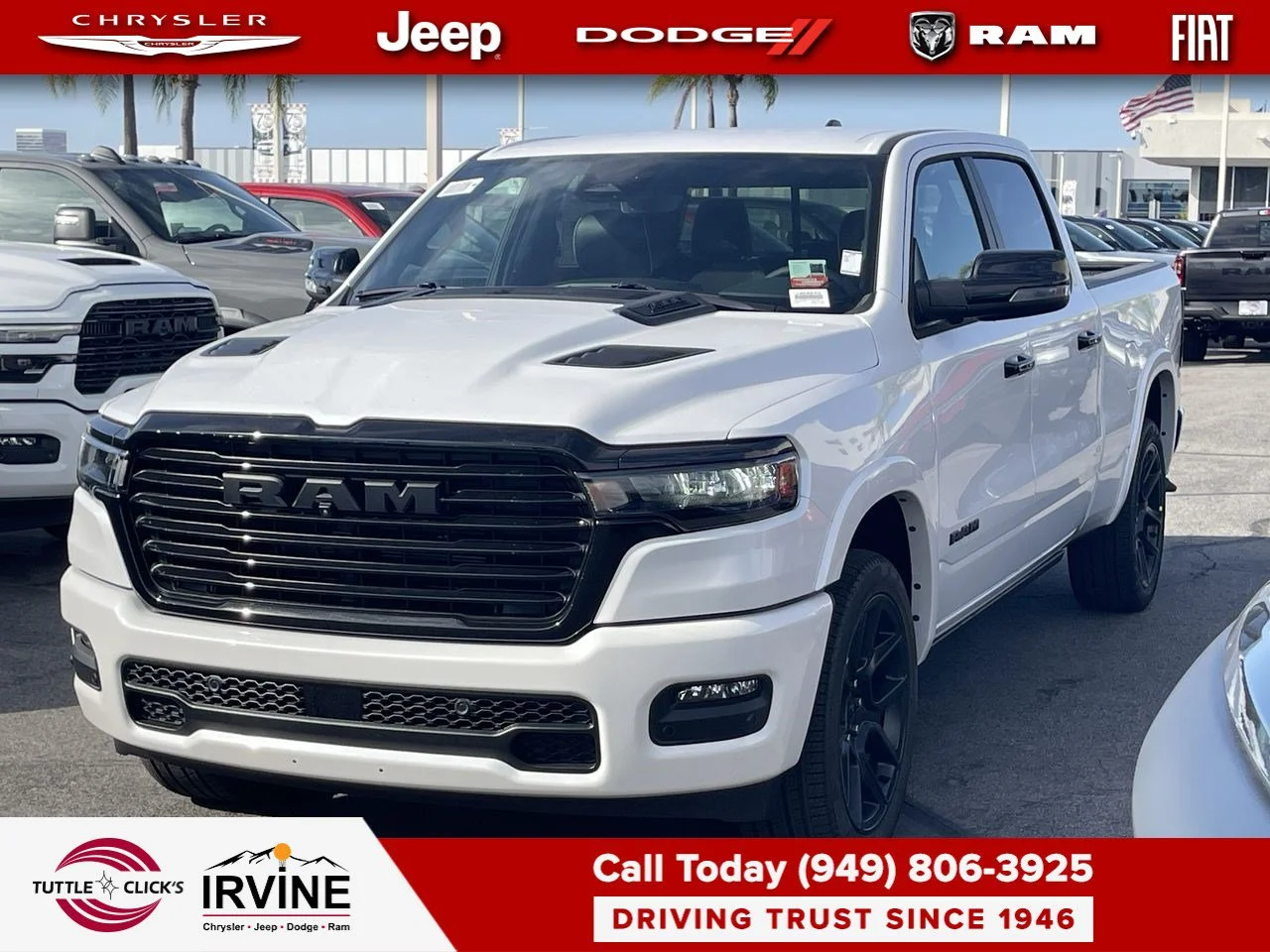 New 2027 Ivory White Tri-Coat Pearl-Coat Exterior Paint RAM Laramie image 9