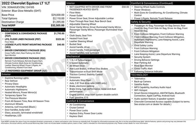 Used 2022 BLUE GLOW METALLIC Chevrolet LT image 5