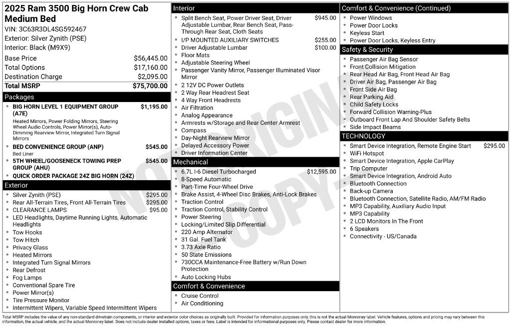 Used 2025 Silver Ram Big Horn image 25