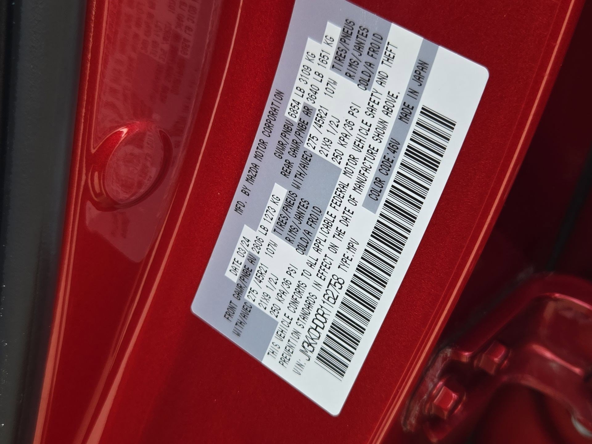 Used 2024 Soul Red Crystal Metallic Mazda 3.3 Turbo Premium image 34